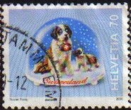 z vendido Suiza 2000 Scott 1072 Sello Recuerdos Bola Nieve San Bernardo Michel 1714 usado Switzerland Suisse 